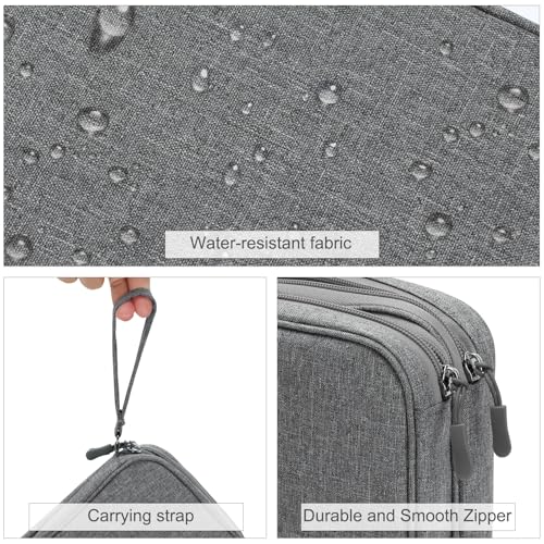 FYY Electronic Organizer, Large Travel Cable Organizer Bag Pouch Electronic Accessories Carry Case Portable Waterproof Double Layers All-in-One Storage Bag for Cable, Cord, Charger, Phone, Dark Grey - Image 4