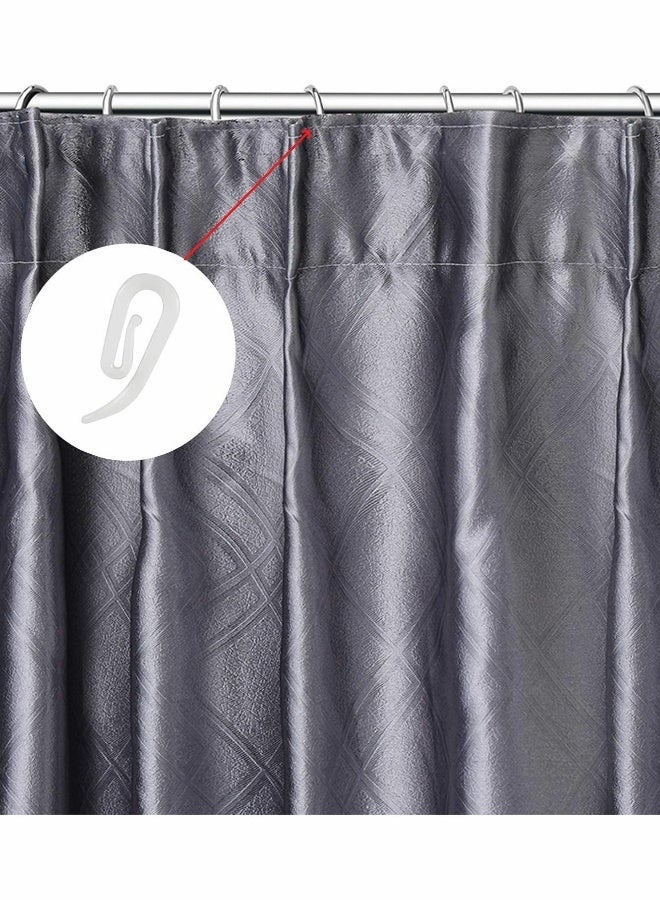 خطافات ستائر بلاستيكية بيضاء لستائر الأبواب 100 قطعة - Image 2