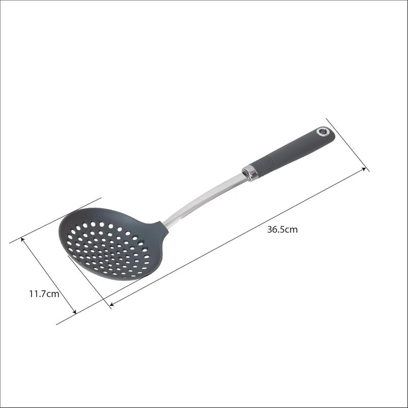 Fresh Choice Nylon Skimmer 203C Heat Resistant Soft Grip Dishwasher Safe Non Stick Friendly Grey - Image 2