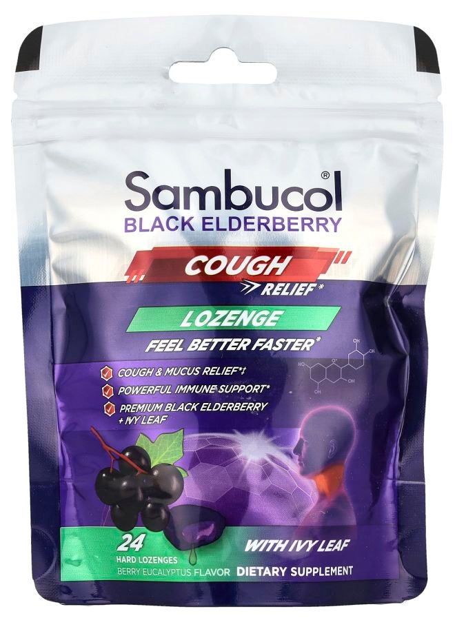 Sambucus Black Elderberry Relief Lozenge With Leaf Berry 24 Lozenges