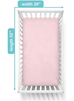 American Baby Company Supreme 100% Natural Cotton Jersey Knit Fitted Crib Sheet for Standard Crib and Toddler Mattresses, Pink, Soft Breathable, for Girls  - Image 2