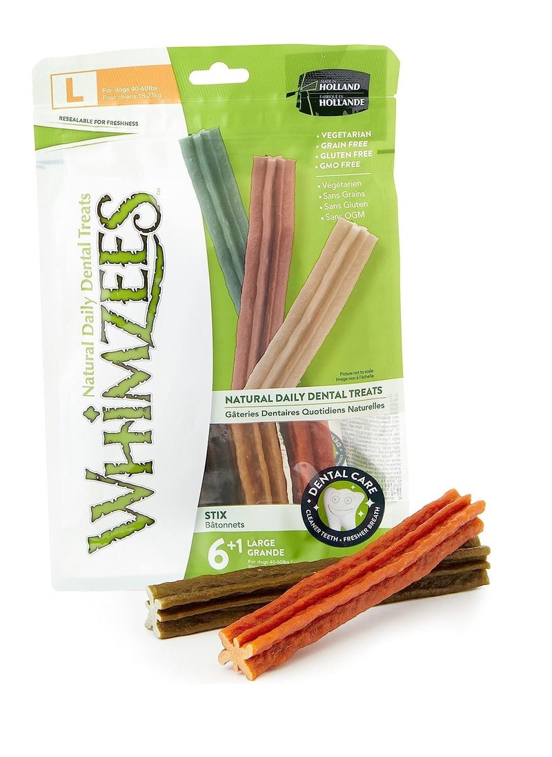 WHIMZEES Natural Grain Free Dental Dog Treats Stix Large 6+1Pcs 360g+60g  - Image 1