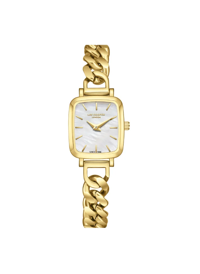 لي كوبر Women's Analog Display Watch With Gold Metal Strap - LC08130.120