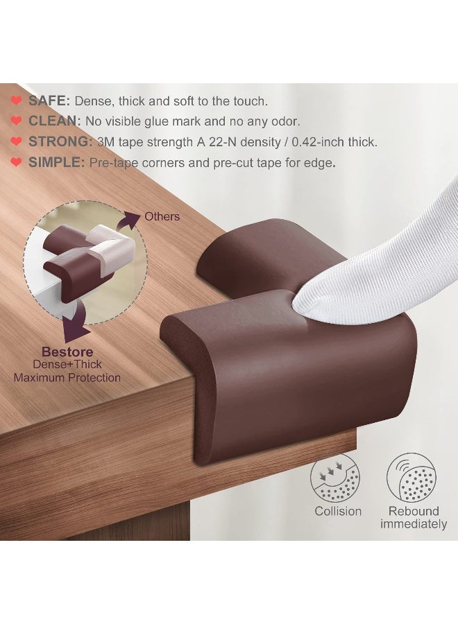 BE Baby Proofing Edge Corner Protector, 20.5 ft (18.1ft Edge + 8 Corners) Baby Proof Corner Guards ,Thick Table Bumper Guard, 3M Pre-Taped Corners, Soft Rubber Foam Guard Heavy-Duty… - Image 2