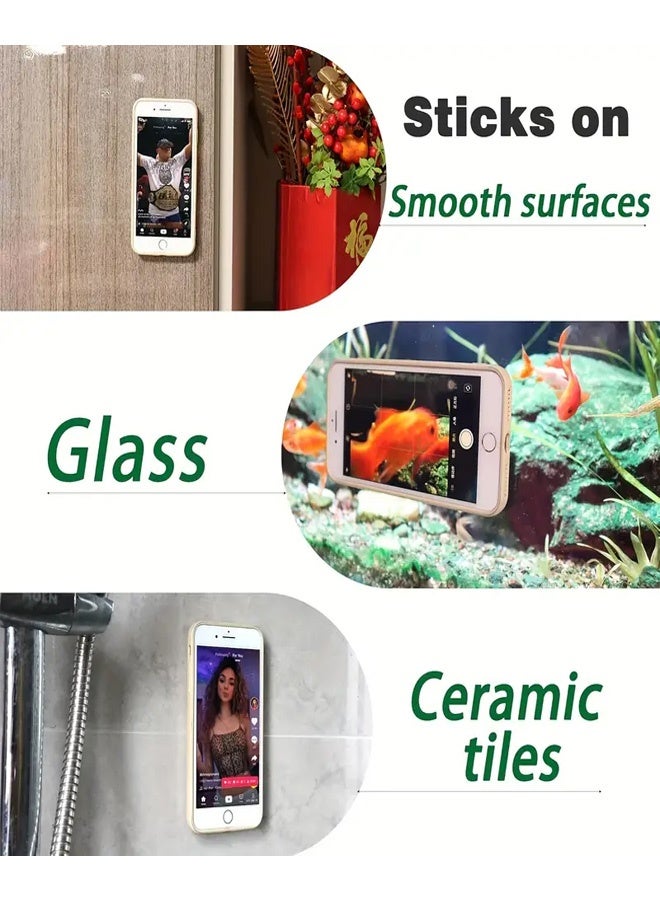 Silicone Suction Cup Phone Case Mount Double Sided, Phone Accessories Hands-Free Strong Grip Holder for Selfies and Videos, Silicon Phone Holder for iPhone and Android (Mint Green) - Image 2