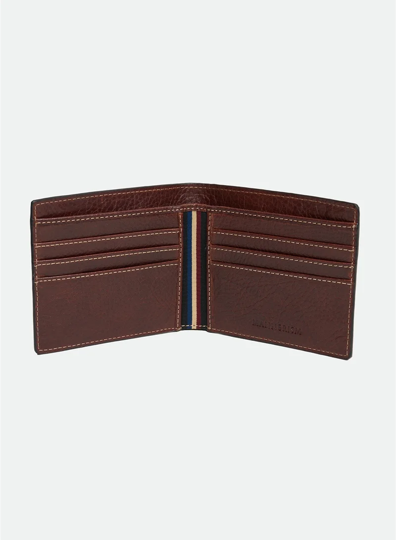 MANNERISM  The Crosswind Classic Leather Bifold Wallet – Black & Mahogany for Men | Best Price UAE