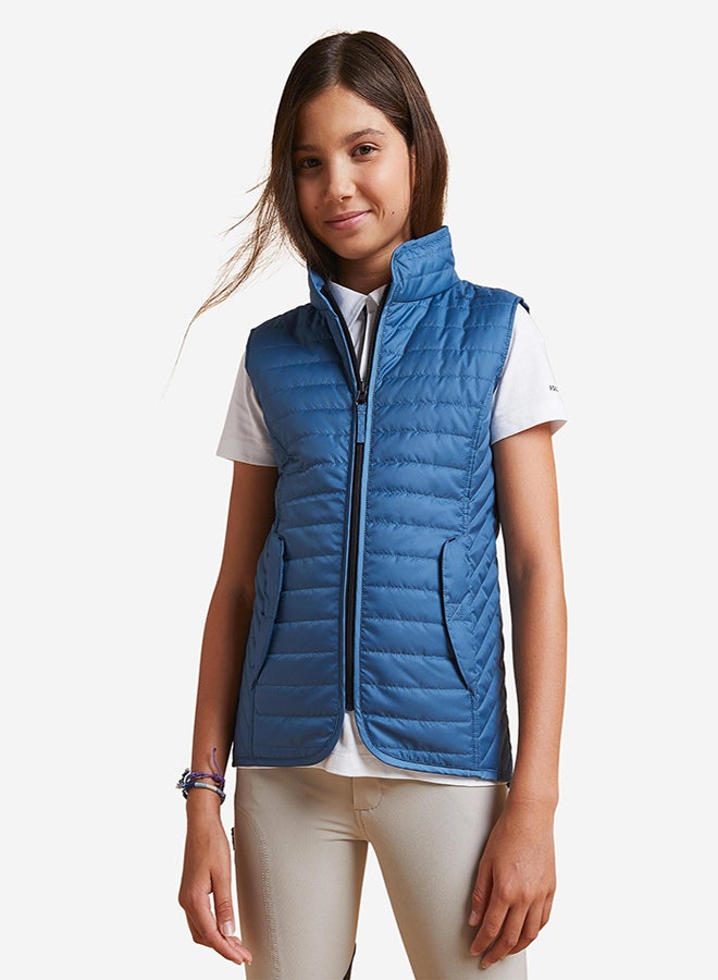 DECATHLON Kids' Horse Riding Padded Jacket 140 - Storm - Image 1