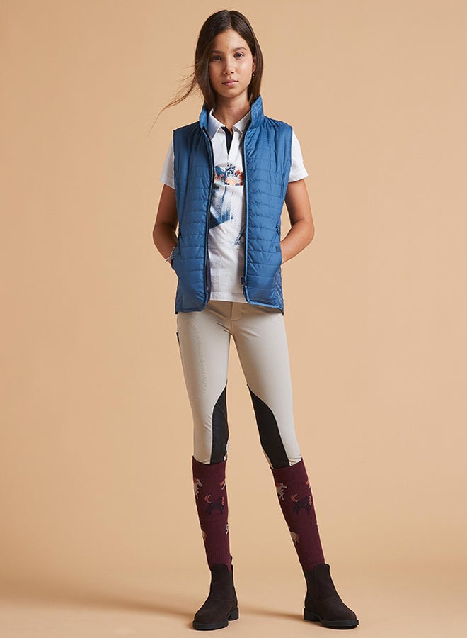 DECATHLON Kids' Horse Riding Padded Jacket 140 - Storm - Image 2