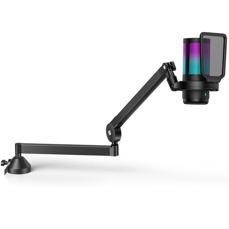 InnoGear USB Gaming Microphone Set Noise Cancellation Condenser Mic with Boom Arm RGB Mute Headphones Jack for Streaming Podcasting Recording Vocal PC Computer YouTube Discord PS4 PS5 Black - Image 2