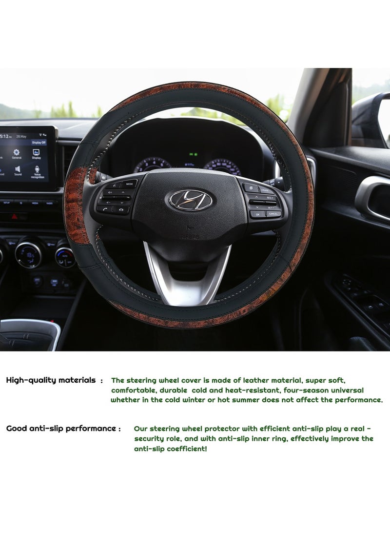 3XR - Car Steering Cover Good Grip Dual Tone Steering Wheel Cover Decoration For Universal Cars 3XR-H3144 - Image 1