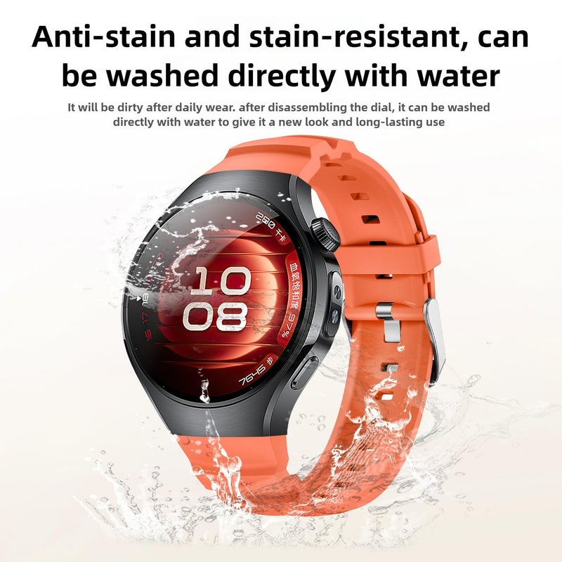 erorex For Huawei Watch 5 46Mm Metal Pin Buckle Silicone Watch Band(Gray) - Image 4