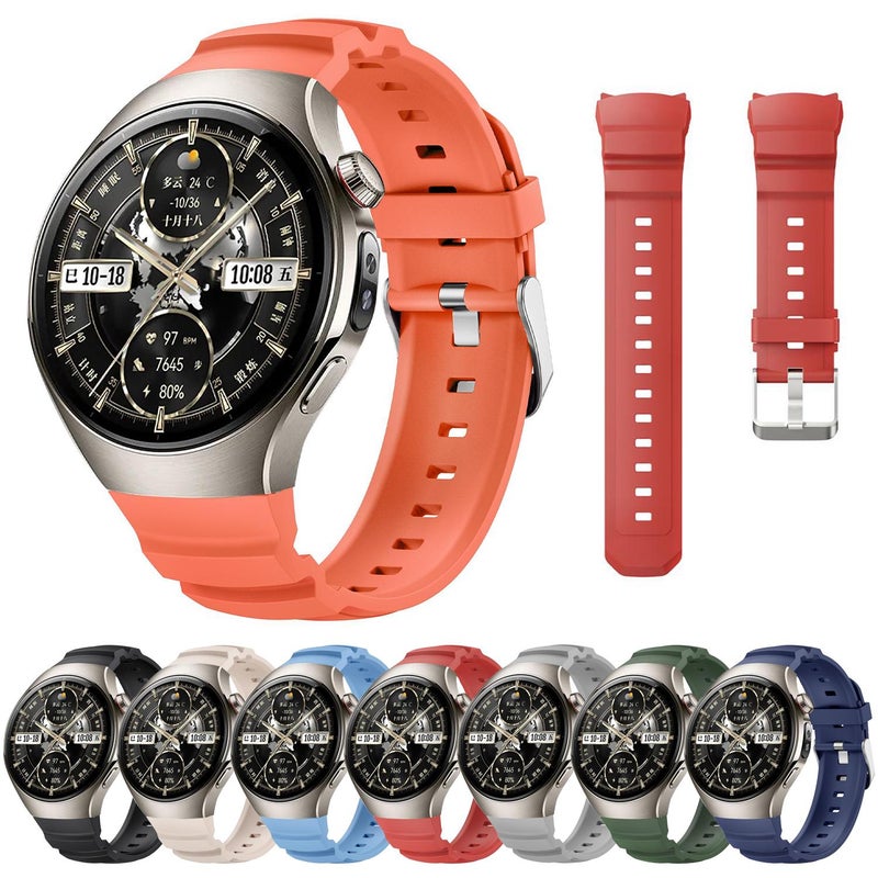 erorex For Huawei Watch 5 46Mm Metal Pin Buckle Silicone Watch Band(Gray) - Image 2