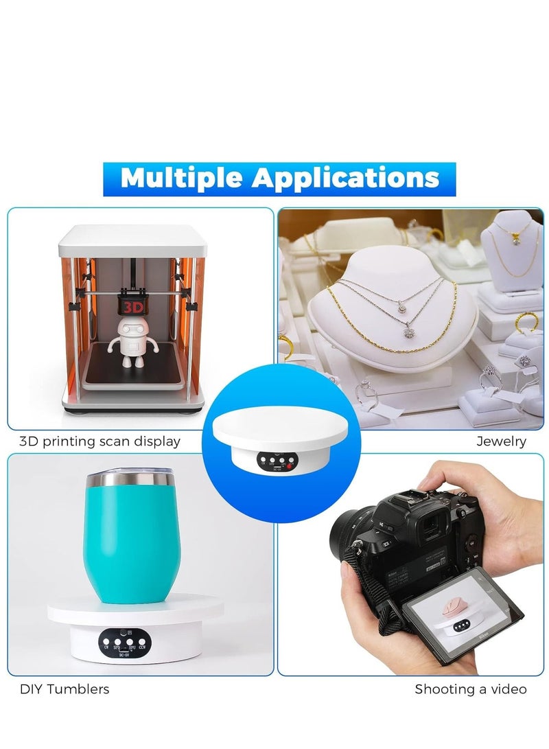 Y&D Remote Control Motorized Rotating Display Stand for Epoxy Glitter Tumbler, Cup Turner, 360 Electric Turntable Photography Crafts Jewelry Display, Lazy Susan - Image 4