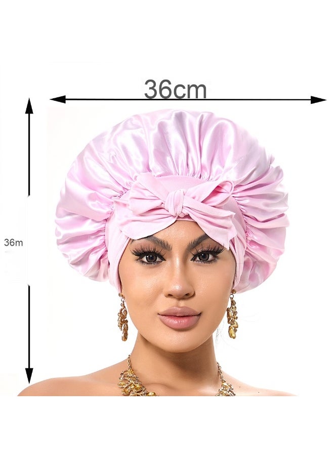 NIBEMINENT Silk-like Headscarf with Bow - Wide Brim Nursing Cap for Women, Sleep Hat for Hair Care  - Image 3