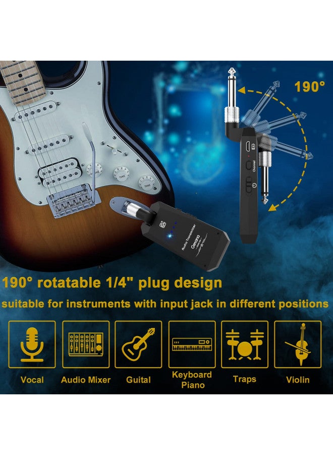 Getaria Wireless Guitar Transmitter Receiver Set 5.8GH Guitar System 4 Channels for Electric Bass Cordless Amplifier Guitar Cable Jack - Image 3