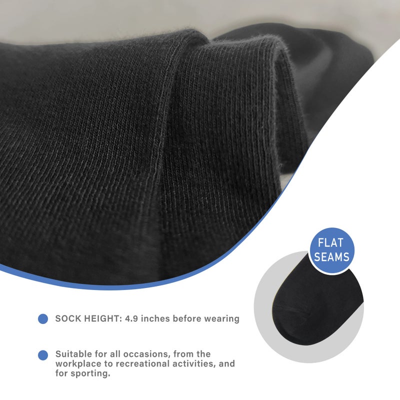SERISIMPLE Viscose Bamboo Men's Breathable Quarter Thin Ankle High Socks - Comfort Cool Soft 5 Pairs (X-Large, Black) - Image 4