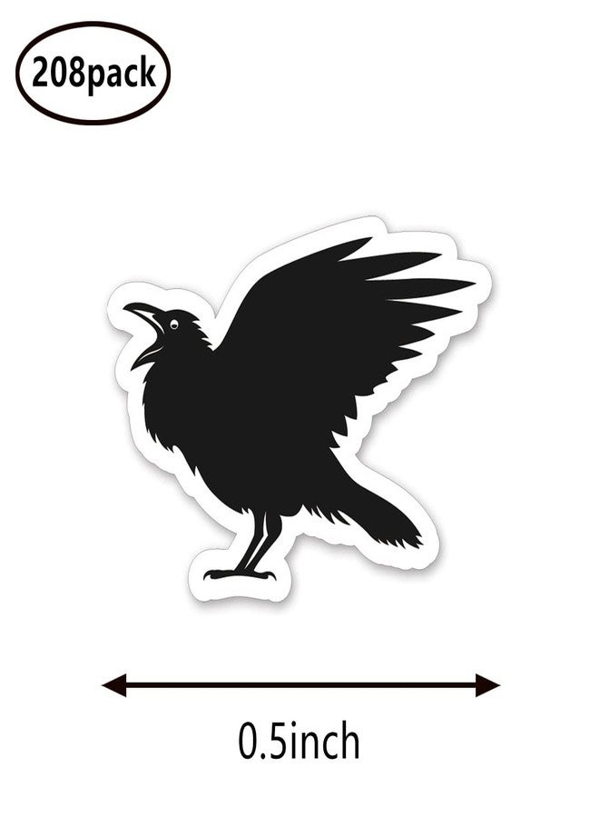 GUVSPTI Raven Blackbird Crow Planner Stickers, 0.5in Monthly Scrapbooking Arts Crafting 208-Pack - Image 2