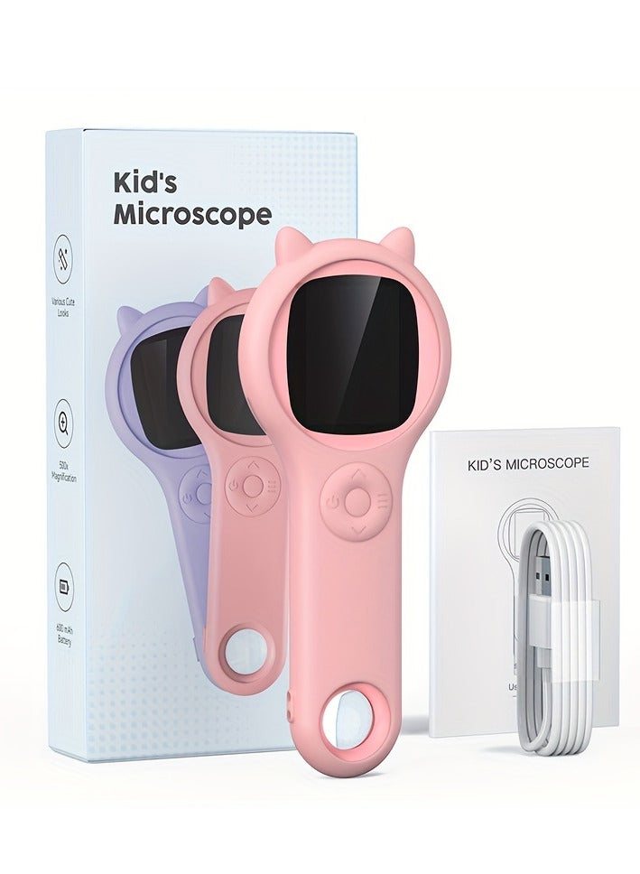 Mini Kids Optical Microscope With Photo And Video Function 500x Observe The Microscopic World Science Children Educational Toys - Image 1
