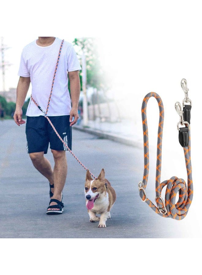 Gihunk Hands Free Dog Leash(8.5ft), 8 in 1 Multifunction Nylon Double Leash for Dogs,1.2cm Dog Training Leash with Reflective Stitching, Adjustable Waist Dog Leash Fits all Waist for Medium Large Dogs-Orange - Image 2