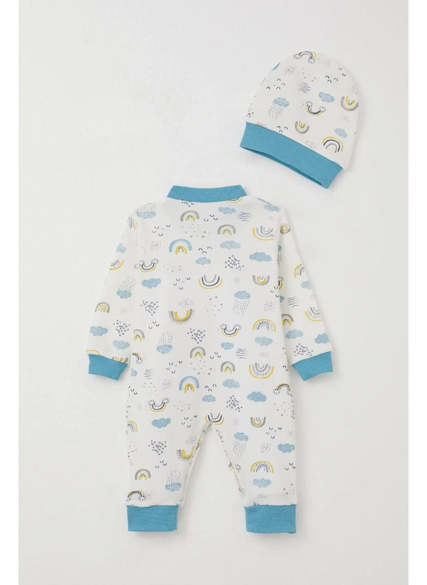 Breeze Baby Boy Jumpsuit Sky Themed 0-6 Months, White