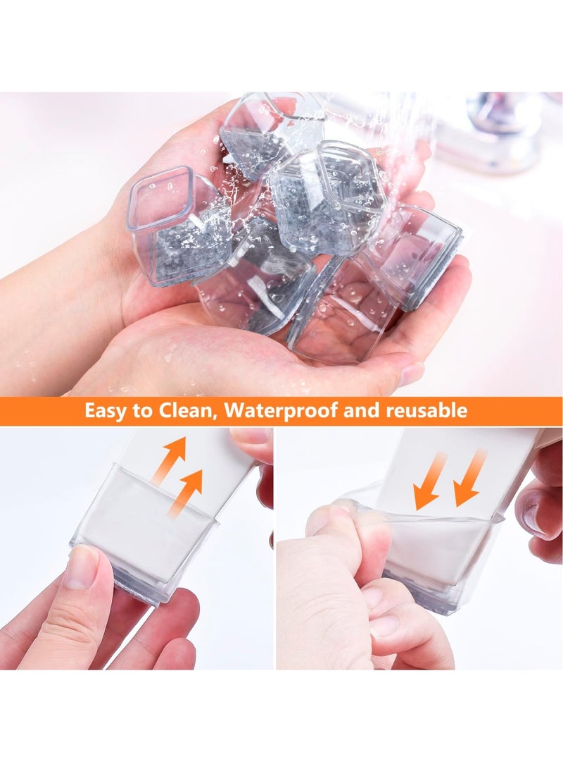 SYOSI Chair Leg Floor Protectors Furniture Pads Square for Hardwood Floors Furniture Sliders for Chair Legs Rectangle Floor Protectors for Chairs Silicone Chair Leg Caps Cover 25pcs - Image 5