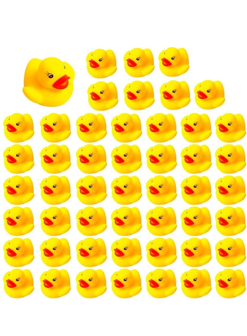FengSVMA Mini Rubber Duck, Baby Bath Toy Bath Duck Birthday Party Favors Decorations Baby Showerfor Kids Celebrate The Joy of The Children (50 Pack)  - Image 1
