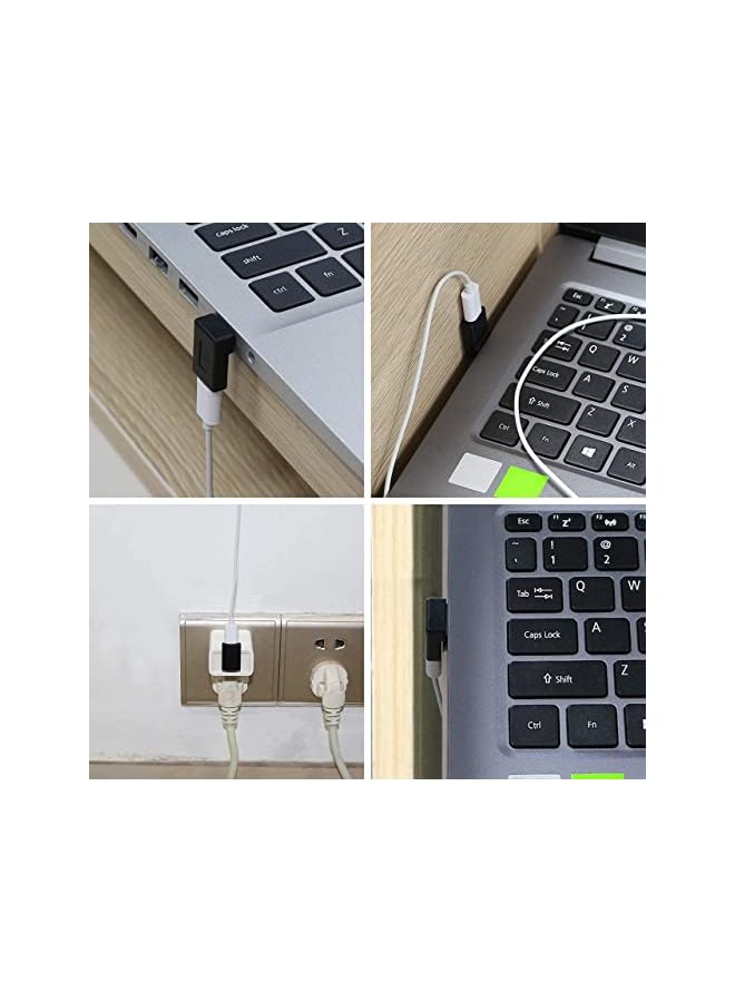 KASTWAVE Right Angle Usb A Male To Usb C Female Adapter 90 Degree Elbow Extension Usb3.0 To Type C Cable Connector Support Bidirectional 5Gbps Data Transfer For Laptops Phone Pc 2 Pcs Balck Up And Down Angle - Image 2