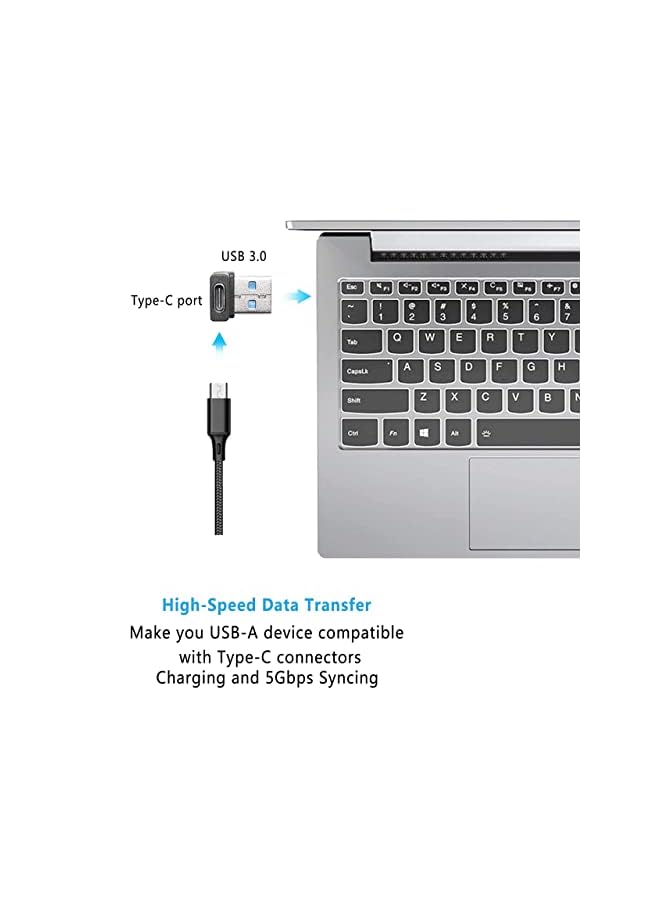 KASTWAVE Right Angle Usb A Male To Usb C Female Adapter 90 Degree Elbow Extension Usb3.0 To Type C Cable Connector Support Bidirectional 5Gbps Data Transfer For Laptops Phone Pc 2 Pcs Balck Up And Down Angle - Image 3