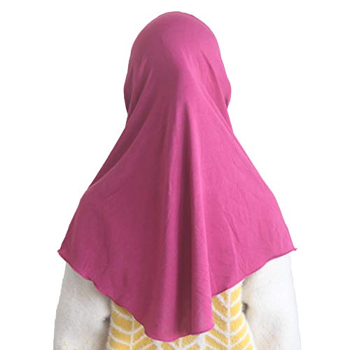 Modest Beauty Girls Hijab Muslim Kids Scarf Headwear Solid Color for 7-12 Years Ready to Wear - Image 3