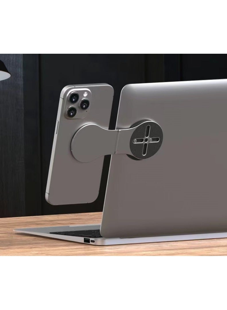 Magsafe Magnetic phone stand, laptop or desktop monitor side mounted phone stand, ultra-thin portable foldable smartphone stand, computer monitor expansion stand - Image 1