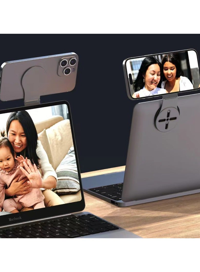 Magsafe Magnetic phone stand, laptop or desktop monitor side mounted phone stand, ultra-thin portable foldable smartphone stand, computer monitor expansion stand - Image 2