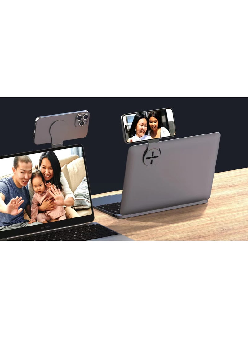 Magsafe Magnetic phone stand, laptop or desktop monitor side mounted phone stand, ultra-thin portable foldable smartphone stand, computer monitor expansion stand - Image 3