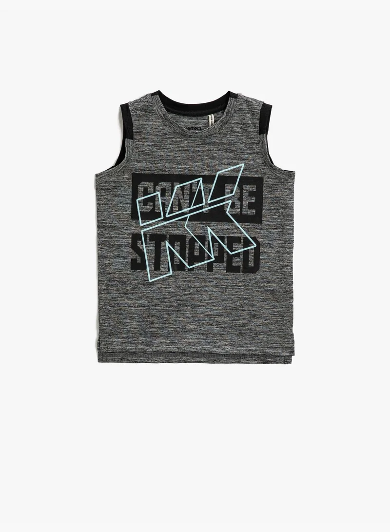 KOTON Printed Tank Top Crew Neck