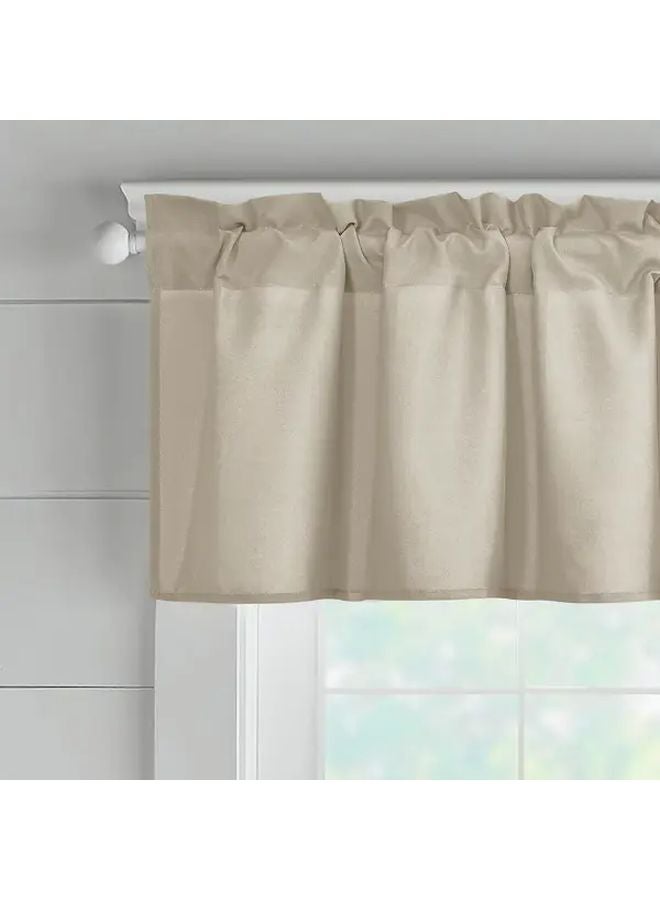 Beige Polyester Sheer Curtain 42W x 24L Rustic Polka Dot Light Filtering Rod Pocket - Image 3