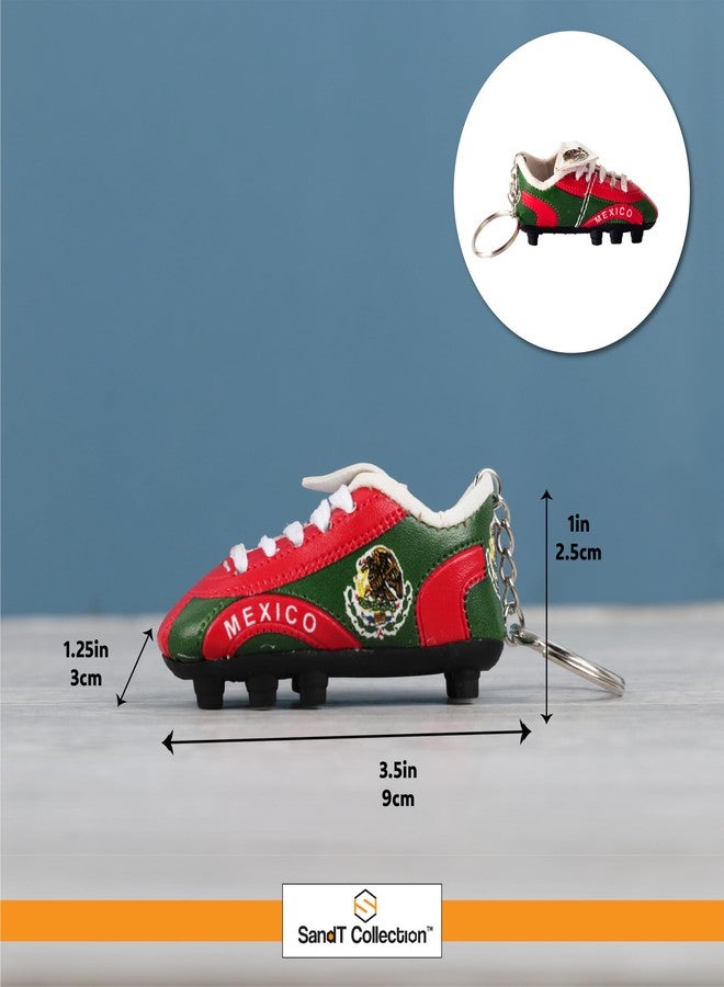 SandT Collection Soccer Shoe Keychains Sneaker with Cleats Country Souvenir Keyrings (Mexico) - Image 4