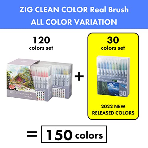 Kuretake ZIG Clean Color Real Brush, NEW 30 colors set B, Flexible Brush Tips, Watercolor Pens for Painting, Drawing, Calligraphy and Brush Lettering for Artists, Made in Japan - Image 5