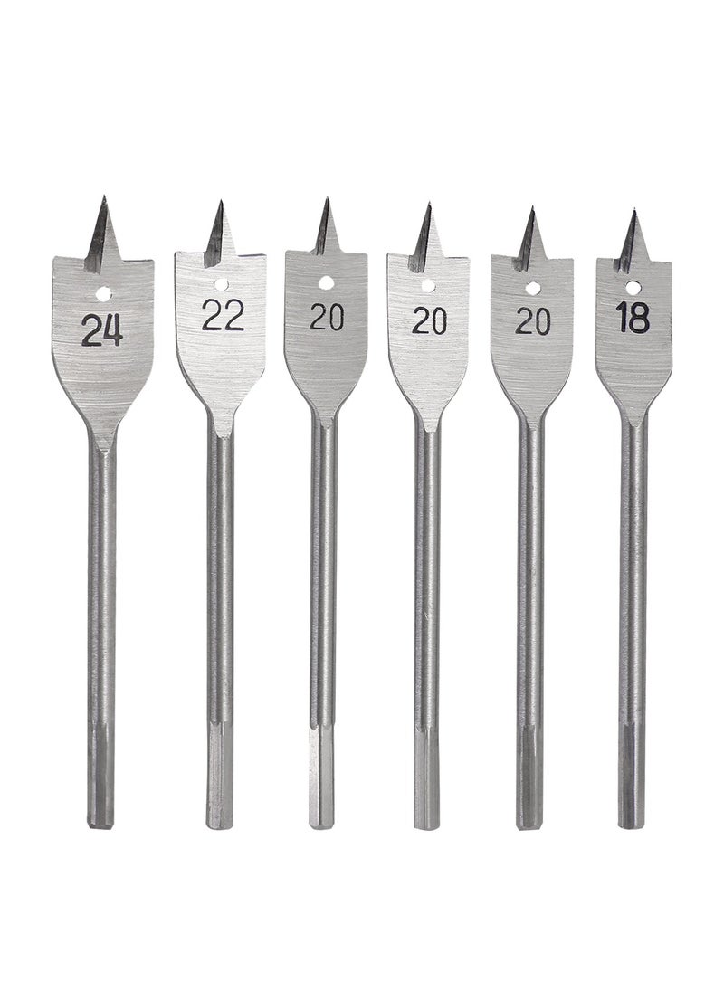 KSEIBI - Flat Spade Bits Set / 6PC, 6-PC SET-14.0-25.0MM, High Quality Tool Steel, Polished Woodworking Hole Cutter Carpenter Tool, For Fast Drilling Applications in Wood, Plywood, Particle Board, Fiberboard. - Image 1