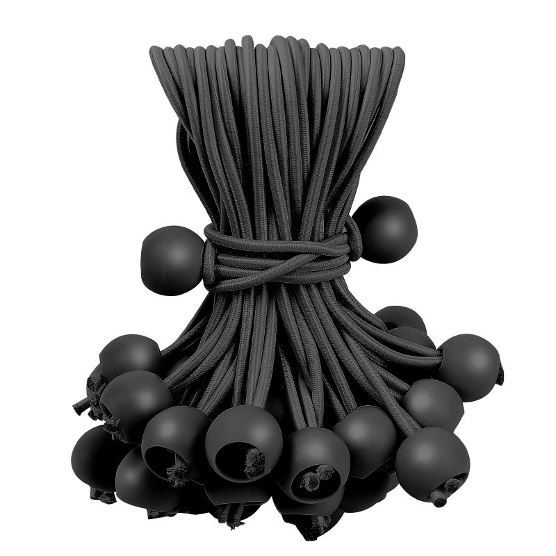 Skytened 60PCS 6inch Ball Bungee Cords Heavy Duty Outdoor Bungee Cord with Balls Tarp Tie Down Bungee Balls for Shelter Camping CargoTent Poles UV Resistant