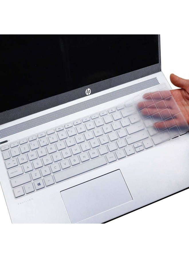 imComor Keyboard Cover Skin for HP Envy X360 15.6 Keyboard Cover for HP Envy 17 Series/HP Envy x360 15.6" Series/2019 2018 HP Pavilion 15 Series/HP Laptop 17t 17-BS 17-BW 17-CA 17-by Keyboard Protector, Clear - Image 1
