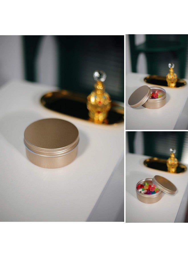 LIYAR 6 Oz Aluminum Metal Tin 18 Pack Can Tins Empty Screw Top Spice Tins Aluminum Containers with Lids(Frosted Gold) - Image 5