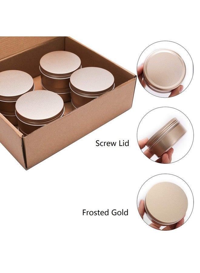 LIYAR 6 Oz Aluminum Metal Tin 18 Pack Can Tins Empty Screw Top Spice Tins Aluminum Containers with Lids(Frosted Gold) - Image 4