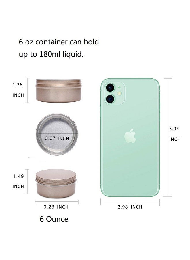 LIYAR 6 Oz Aluminum Metal Tin 18 Pack Can Tins Empty Screw Top Spice Tins Aluminum Containers with Lids(Frosted Gold) - Image 3