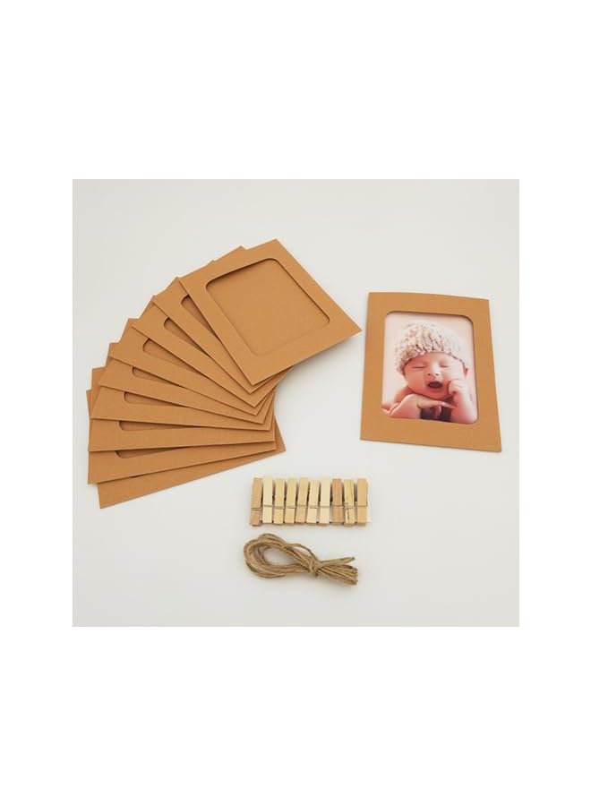 The Bros Paper Picture Frames 4x6 inch, 30Pcs Photo Hanging Display with Clips and Strings, DIY Picture Display for Party, Home, Office, Wedding - Image 2