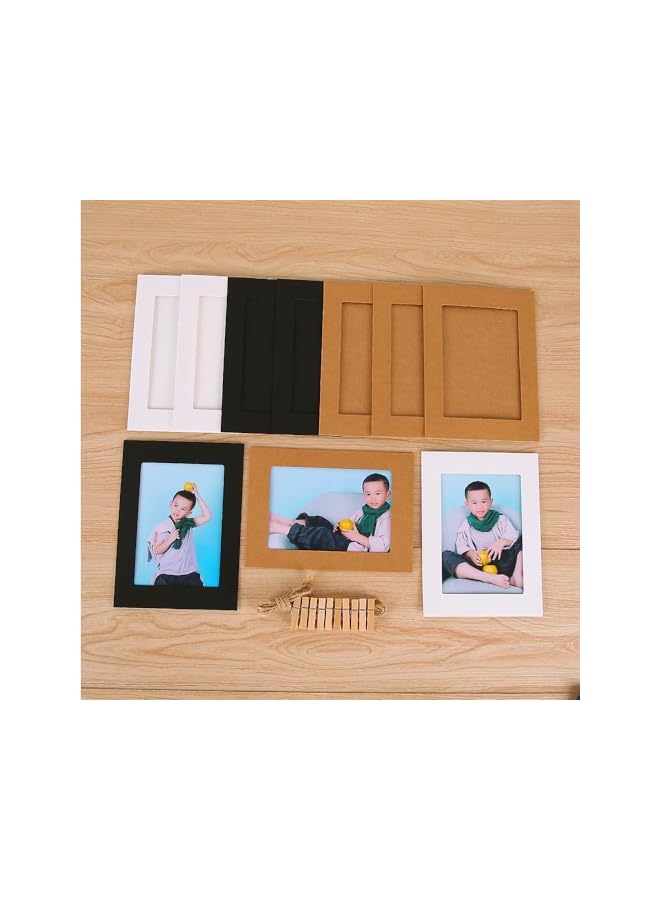 The Bros Paper Picture Frames 4x6 inch, 30Pcs Photo Hanging Display with Clips and Strings, DIY Picture Display for Party, Home, Office, Wedding - Image 5