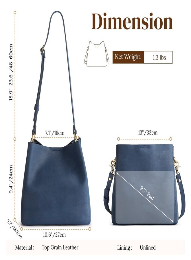 S-ZONE Full Grain Leather Crossbody Bags for Women Shoulder Bag Butterfly Bucket Purses - Image 5