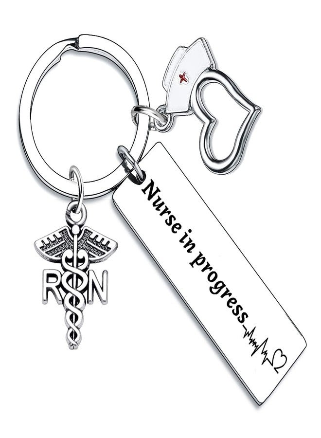 BESPMOSP Nurse Gifts for Women Nurse Keychain Appreciation Graduation Gifts RN Nurse In Progress Keychains (Nurse in progress) - Image 1