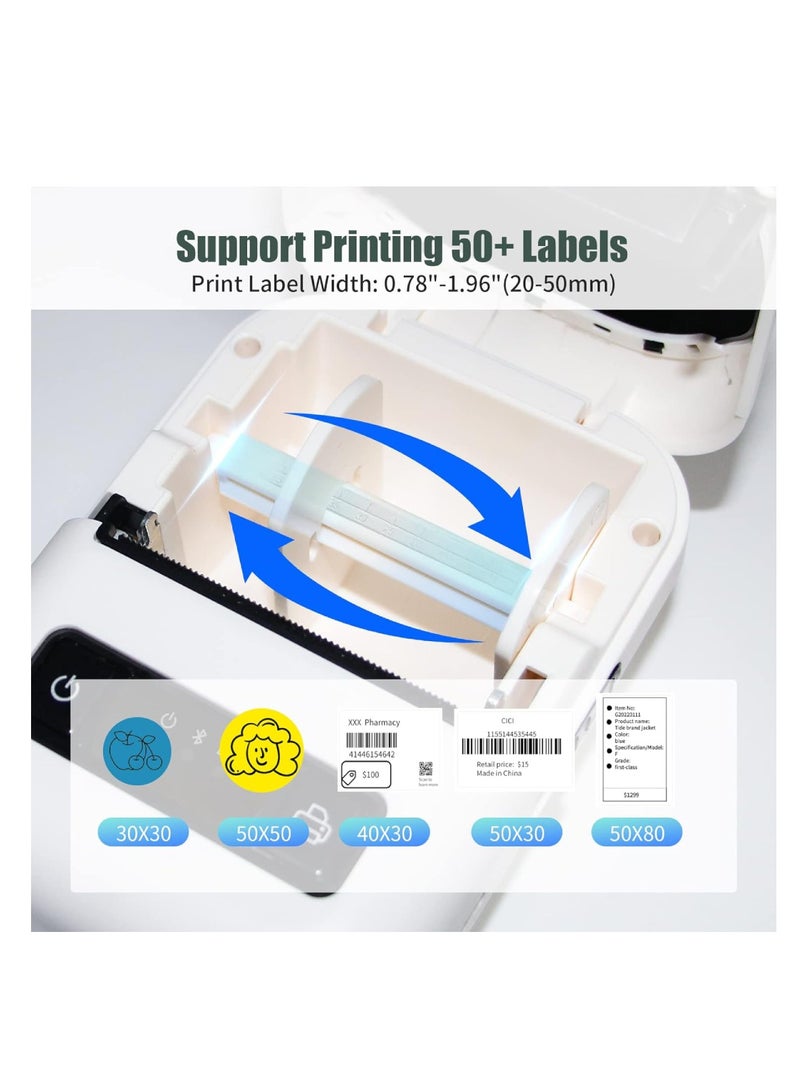 DIGI CORE Inkless Label Maker Machine Portable Printer Label Maker Portable Bluetooth Thermal Label Printer For Barcode Name Address Compatible With Android iOS And Windows System With 1 Label Roll And Charger  - Image 4