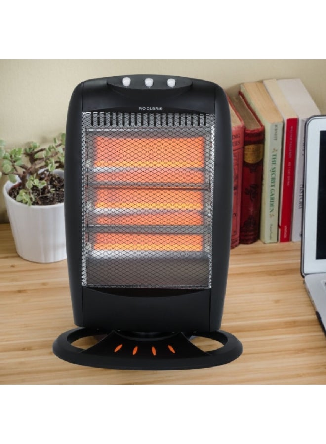 بونير 1200W 3-Lamp Travel Aire Electric Quartz Heater Black 46 x 21.6 x 32 cm TAE1200QX - Image 4