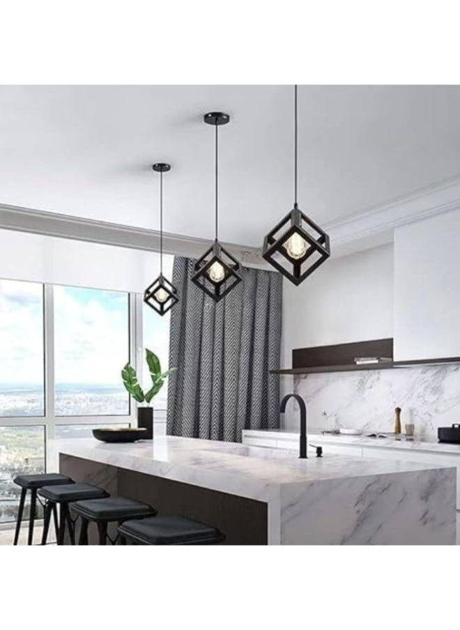 A F N Lighting - A F N LIGHTINGS Vintage Ceiling Pendant Light Base 1 Lampholder E27 AC110-220V Quadrate Iron Hanging Lamp Chandelier Loft Industrial Retro Antique Style Dining Hall Restaurant Bar Cafe - Image 1