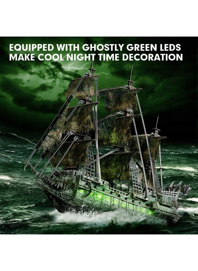 CubicFun - 3D Puzzles For Adults Arts And Crafts For Adults Led Flying Dutchman 3D Puzzle Gifts For Women Men Him Her Couple Pirate Ship Jigsaw Model Craft Kits Family Project Brain Puzzles Room Decor 360 Pcs - Image 1